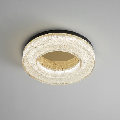Ice Crack Ceiling Lamp | Brass & Resin | Circle