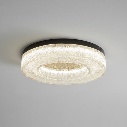 Ice Crack Ceiling Lamp | Brass & Resin | Circle