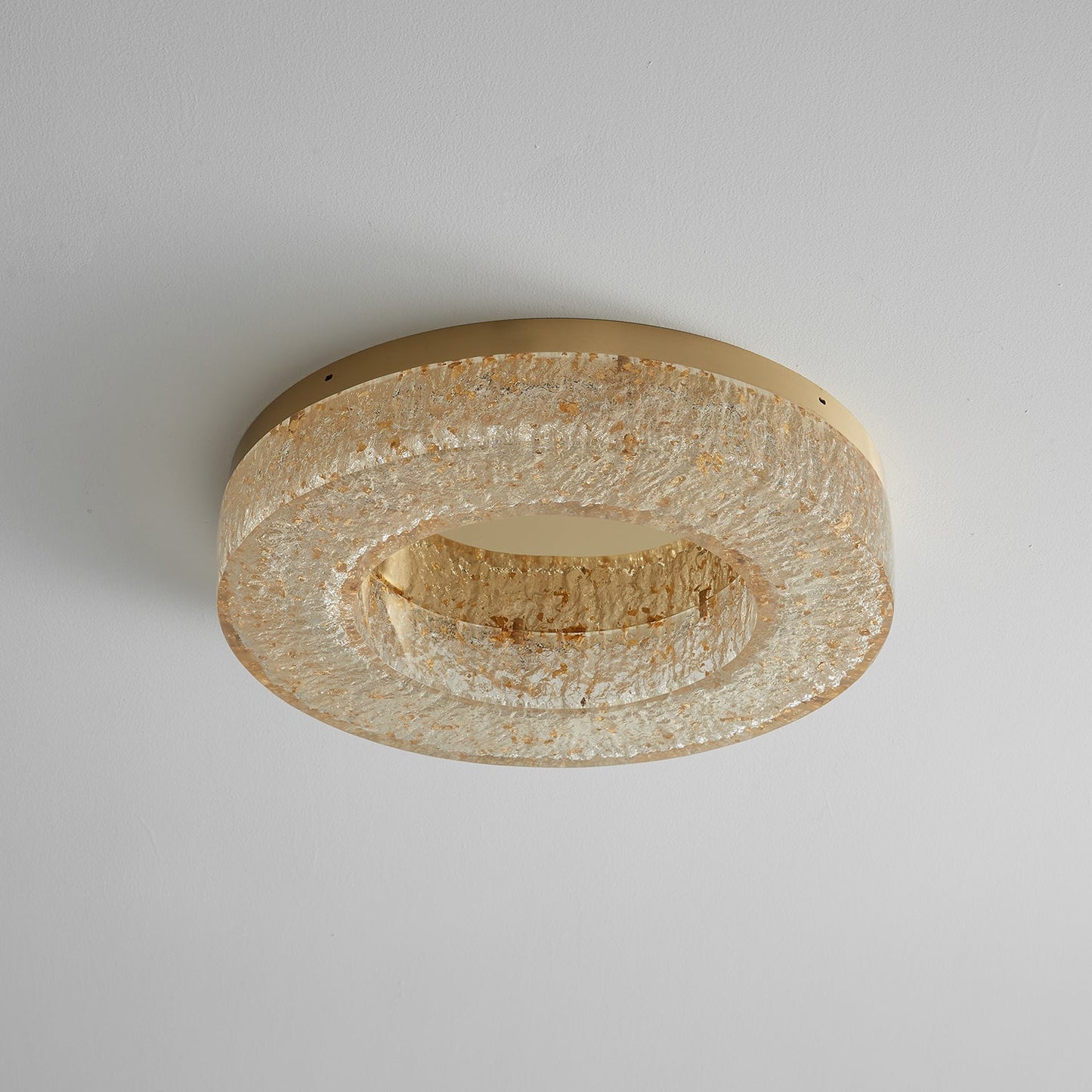 Ice Crack Ceiling Lamp | Brass & Resin | Circle