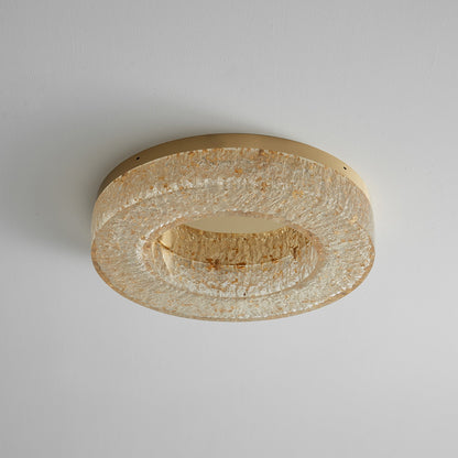 Ice Crack Ceiling Lamp | Brass & Resin | Circle