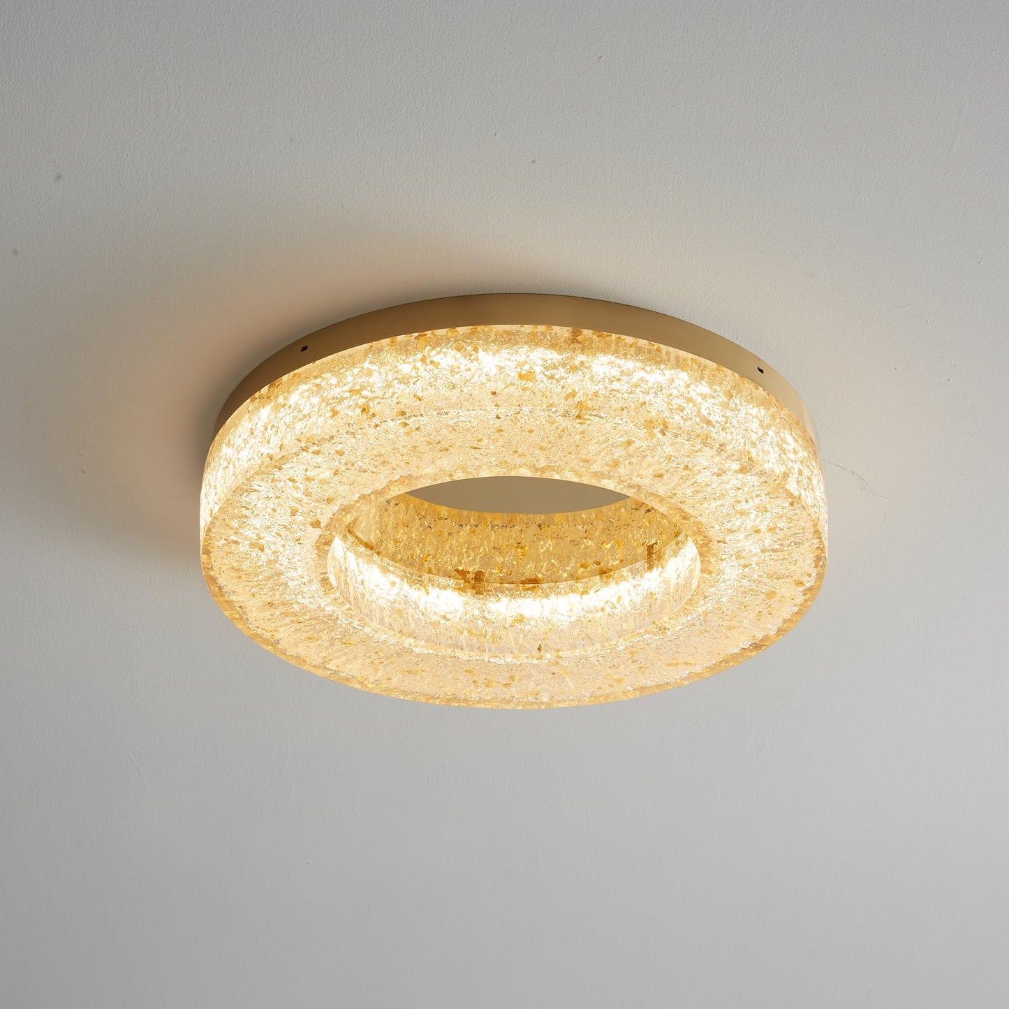 Ice Crack Ceiling Lamp | Brass & Resin | Circle