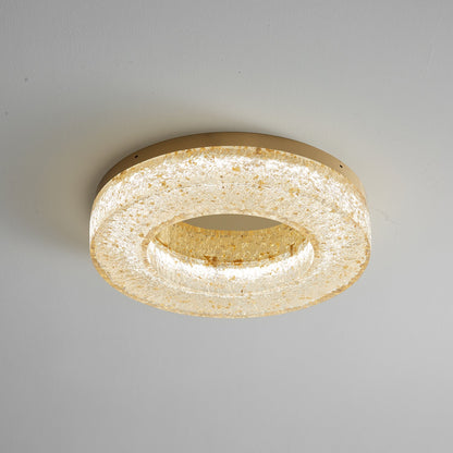 Ice Crack Ceiling Lamp | Brass & Resin | Circle