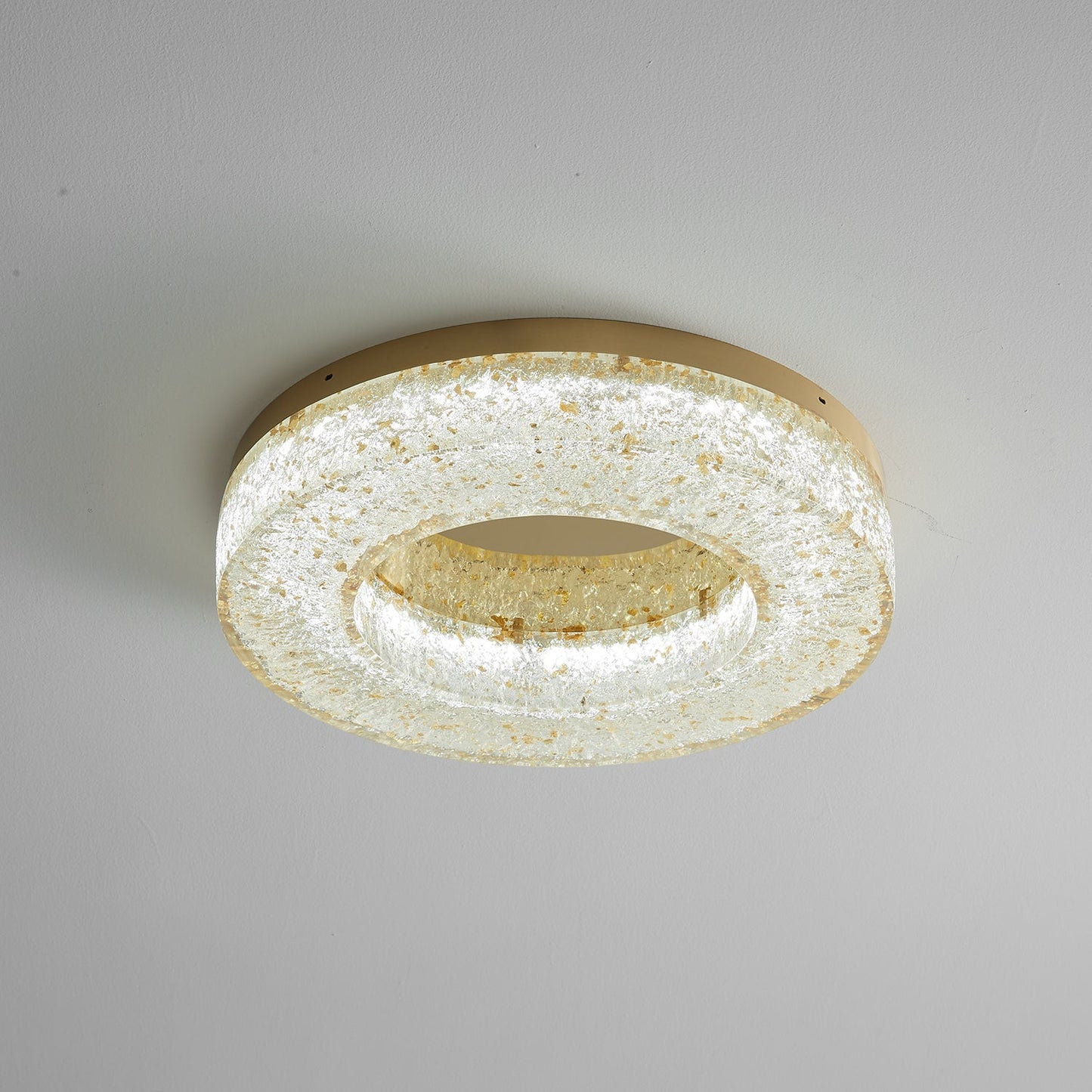 Ice Crack Ceiling Lamp | Brass & Resin | Circle