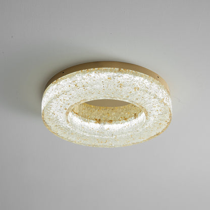 Ice Crack Ceiling Lamp | Brass & Resin | Circle