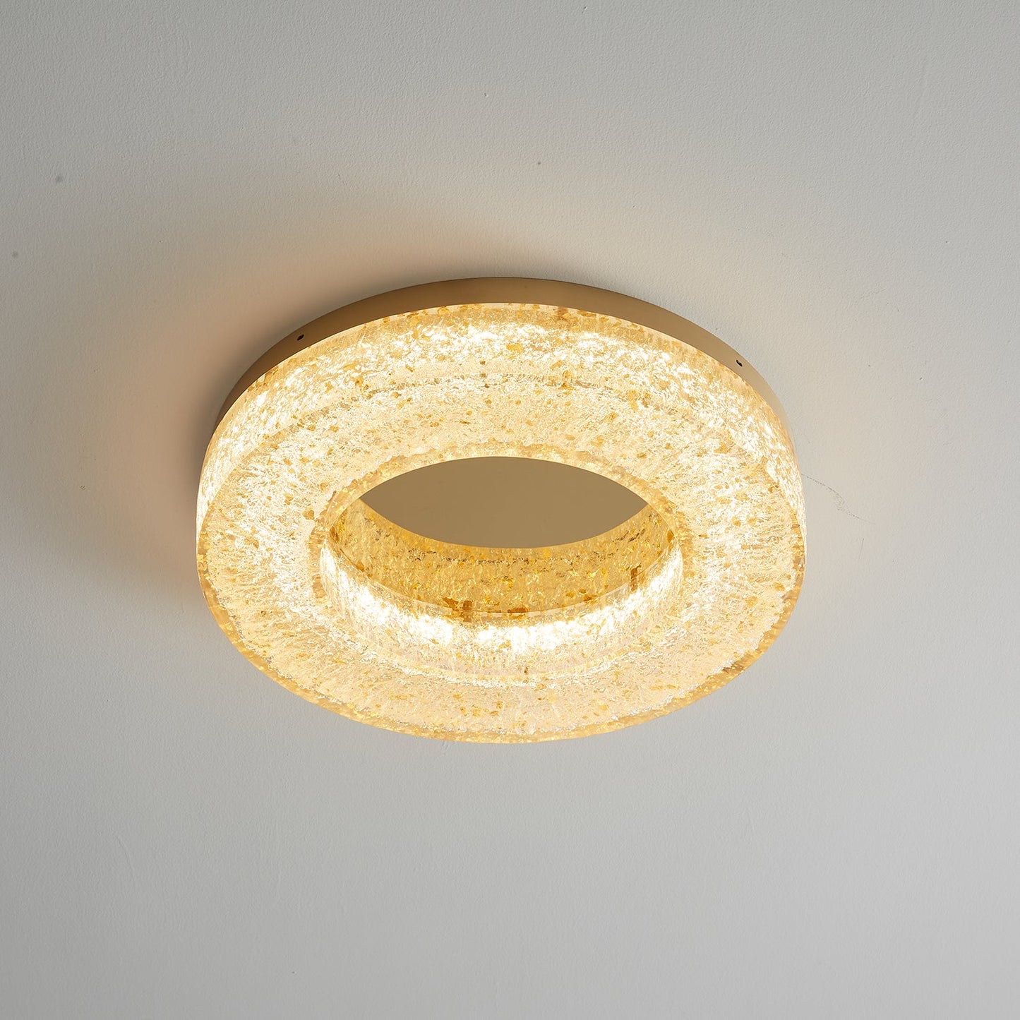 Ice Crack Ceiling Lamp | Brass & Resin | Circle