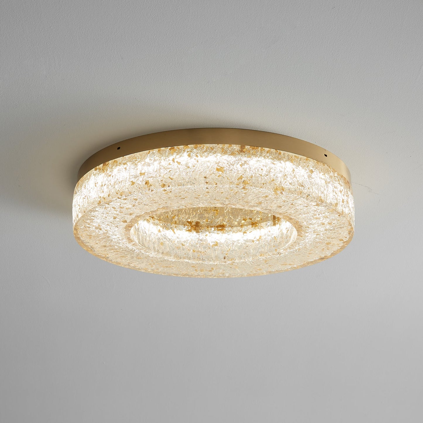 Ice Crack Ceiling Lamp | Brass & Resin | Circle