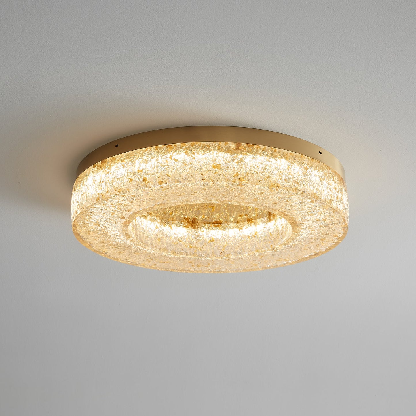 Ice Crack Ceiling Lamp | Brass & Resin | Circle