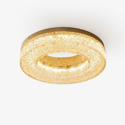 Ice Crack Ceiling Lamp | Brass & Resin | Circle
