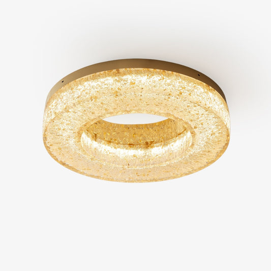 Ice Crack Ceiling Lamp | Brass & Resin | Circle