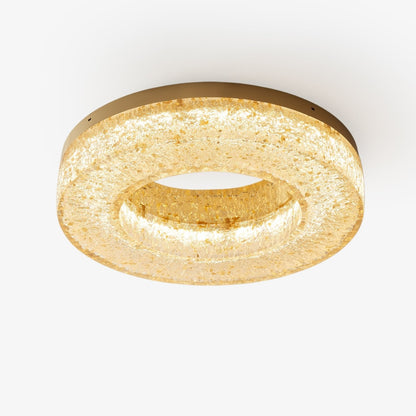 Ice Crack Ceiling Lamp | Brass & Resin | Circle