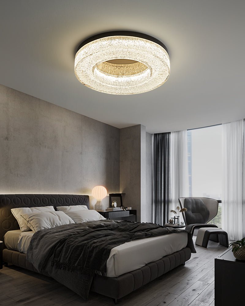 Ice Crack Ceiling Lamp | Brass & Resin | Circle