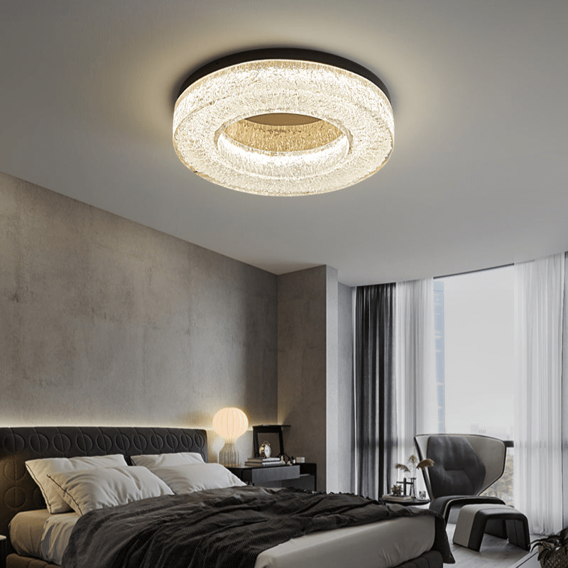 Ice Crack Ceiling Lamp | Brass & Resin | Circle