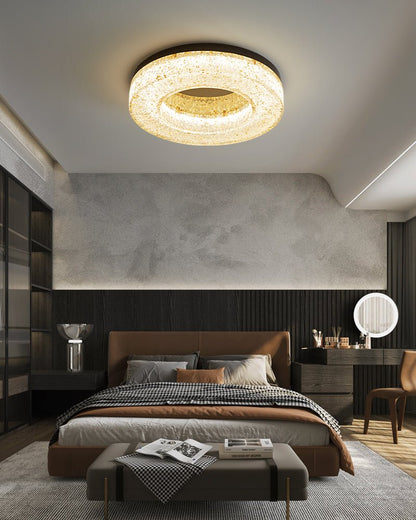 Ice Crack Ceiling Lamp | Brass & Resin | Circle