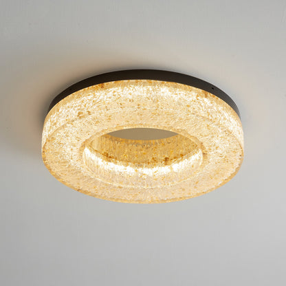 Ice Crack Ceiling Lamp | Brass & Resin | Circle