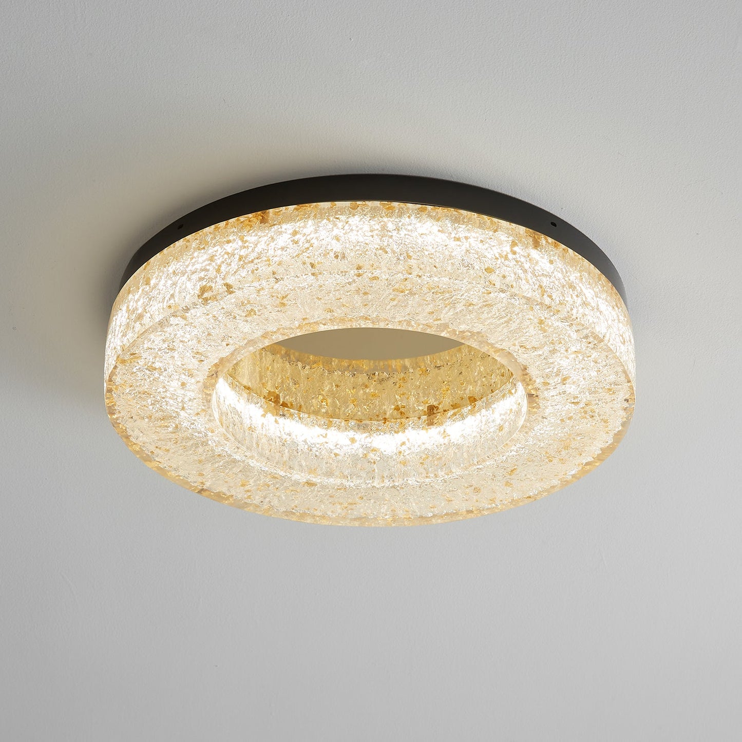 Ice Crack Ceiling Lamp | Brass & Resin | Circle