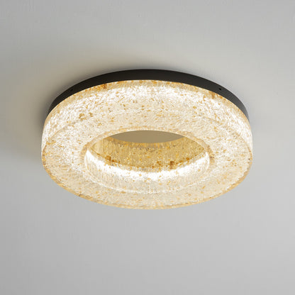 Ice Crack Ceiling Lamp | Brass & Resin | Circle