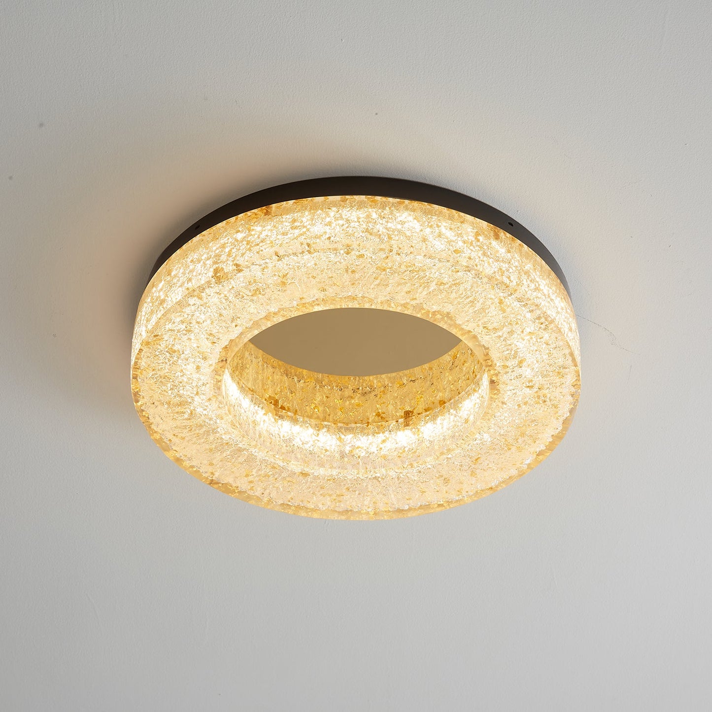 Ice Crack Ceiling Lamp | Brass & Resin | Circle