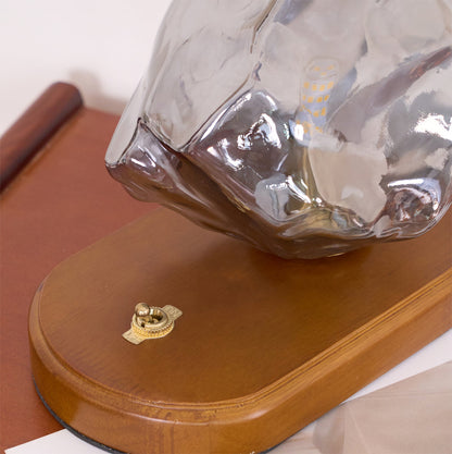 Ice Stone Table Lamp | Mouth-Blown Glass | Smoke Gray & Amber