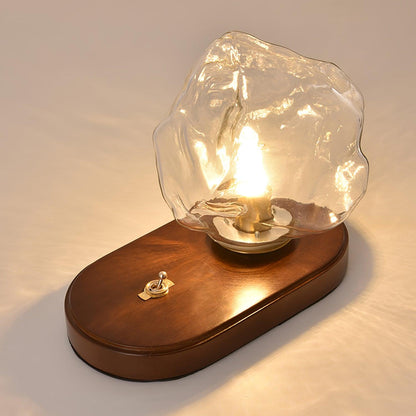 Ice Stone Table Lamp | Mouth-Blown Glass | Smoke Gray & Amber