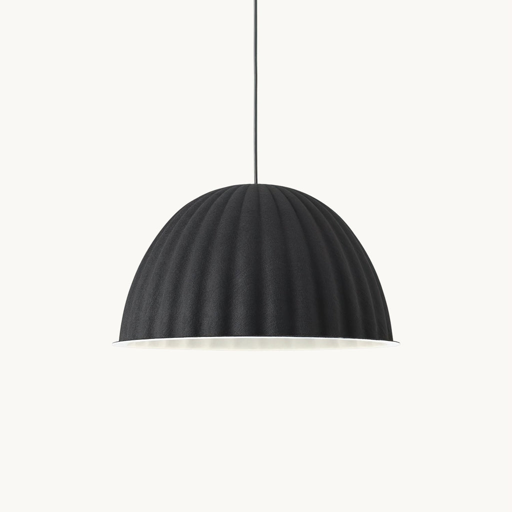Dome Pendant Light | Felt & Metal | Black or Grey