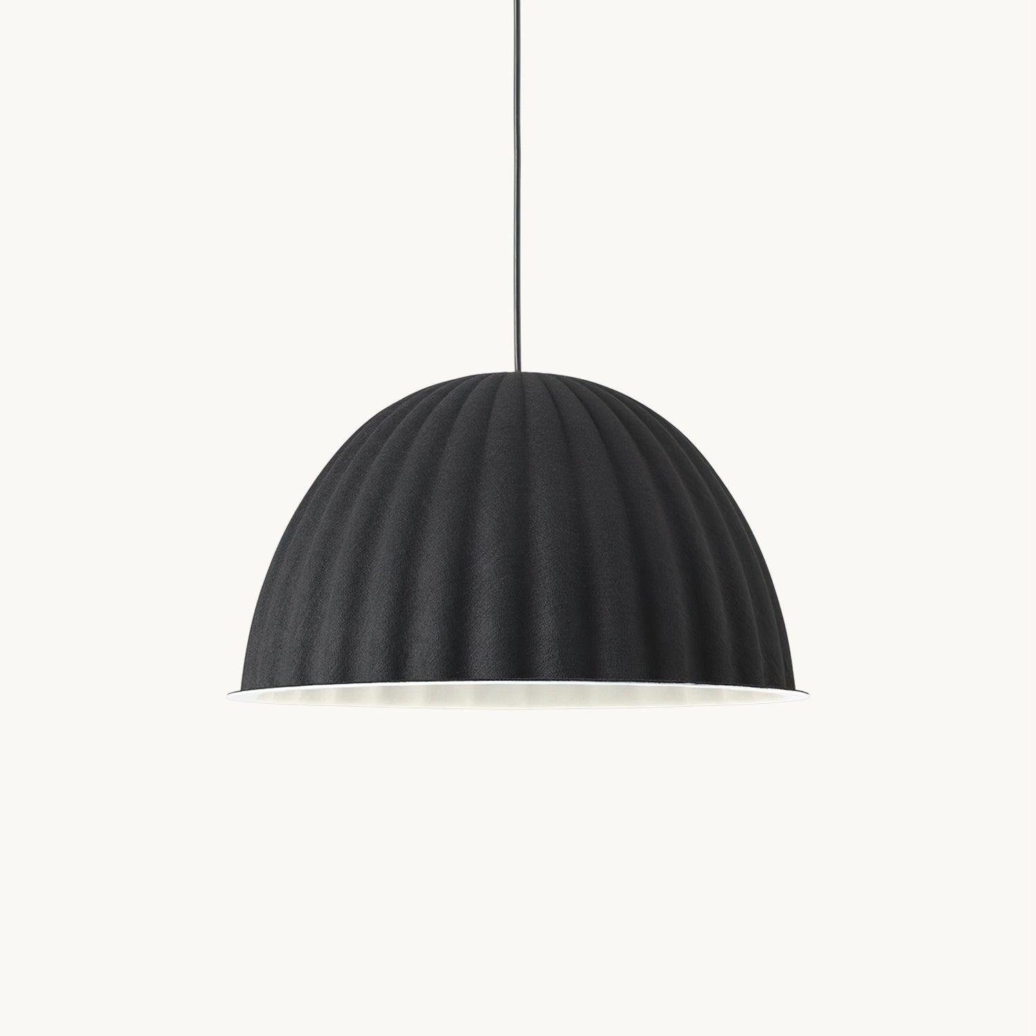 Dome Pendant Light | Felt & Metal | Black or Grey