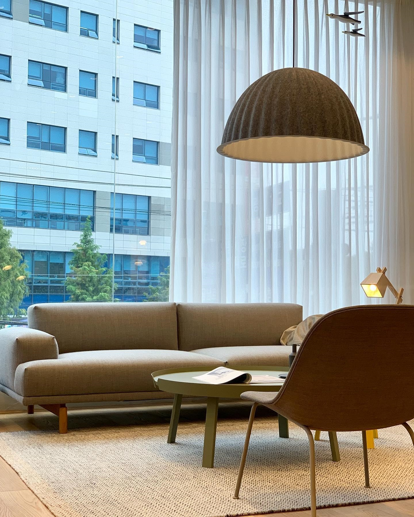 Dome Pendant Light | Felt & Metal | Black or Grey