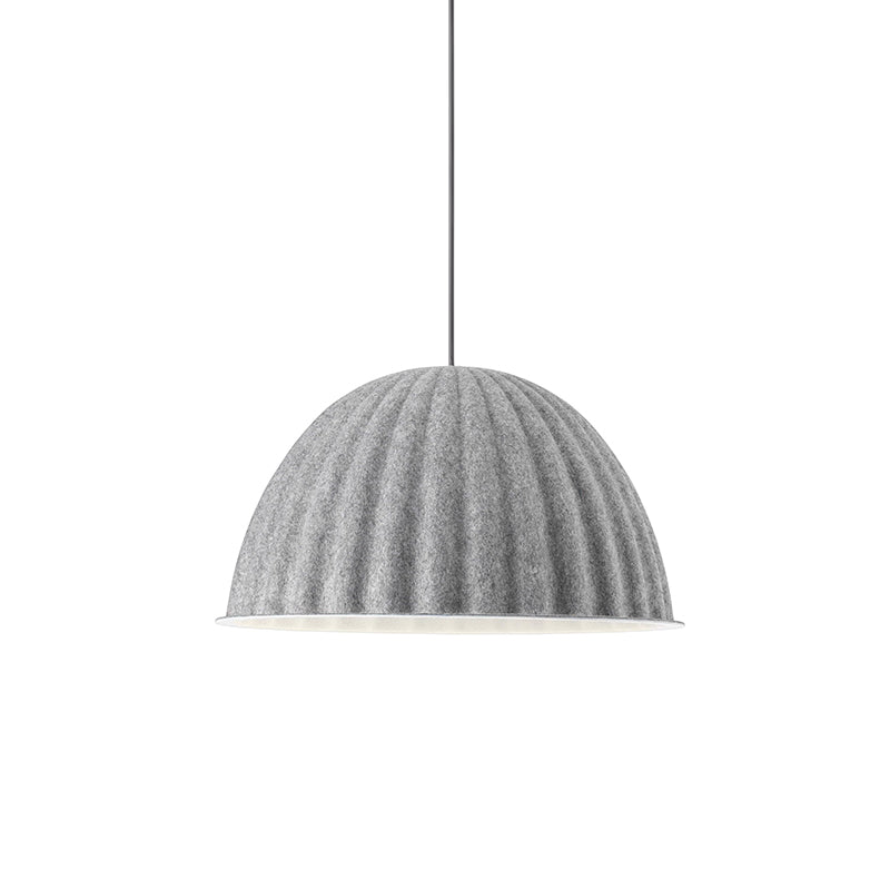 Dome Pendant Light | Felt & Metal | Black or Grey