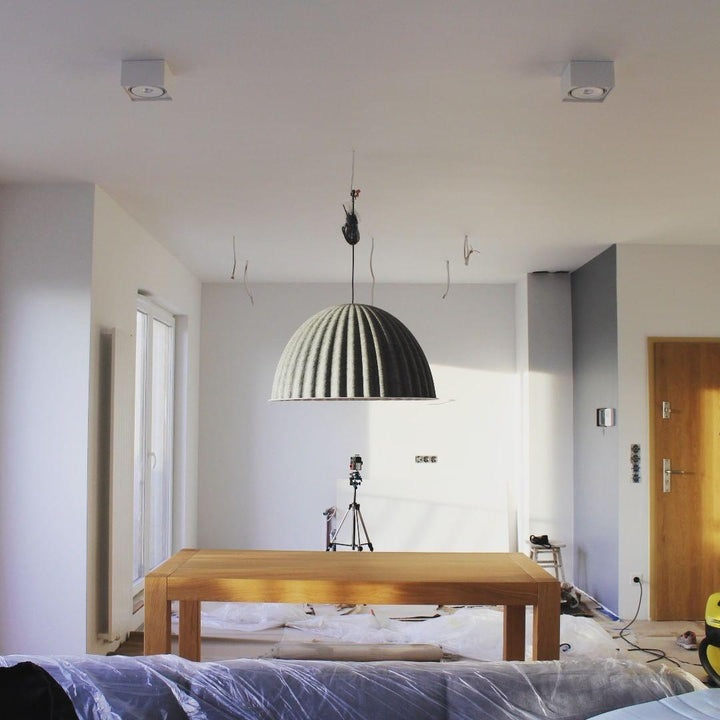 Dome Pendant Light | Felt & Metal | Black or Grey