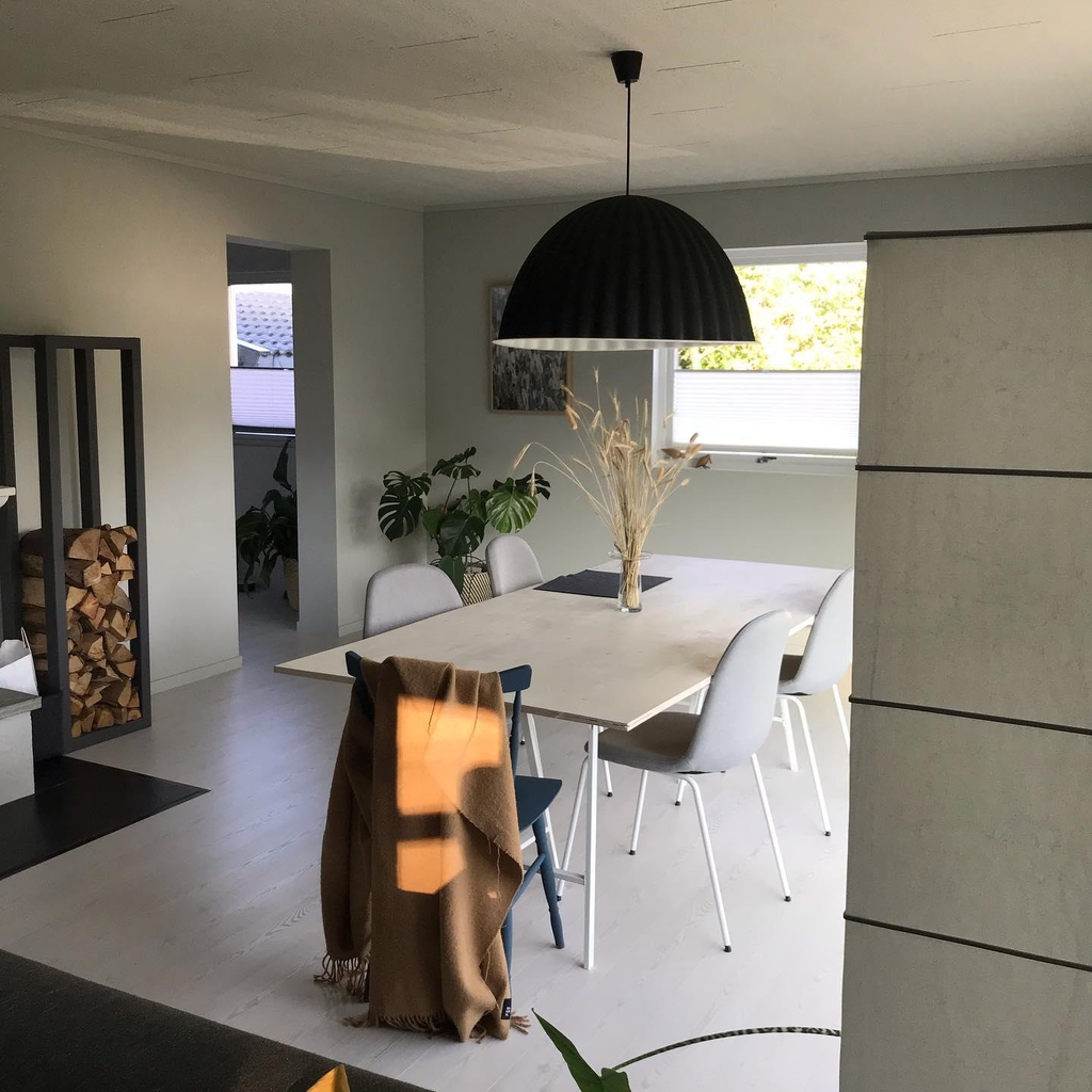 Dome Pendant Light | Felt & Metal | Black or Grey