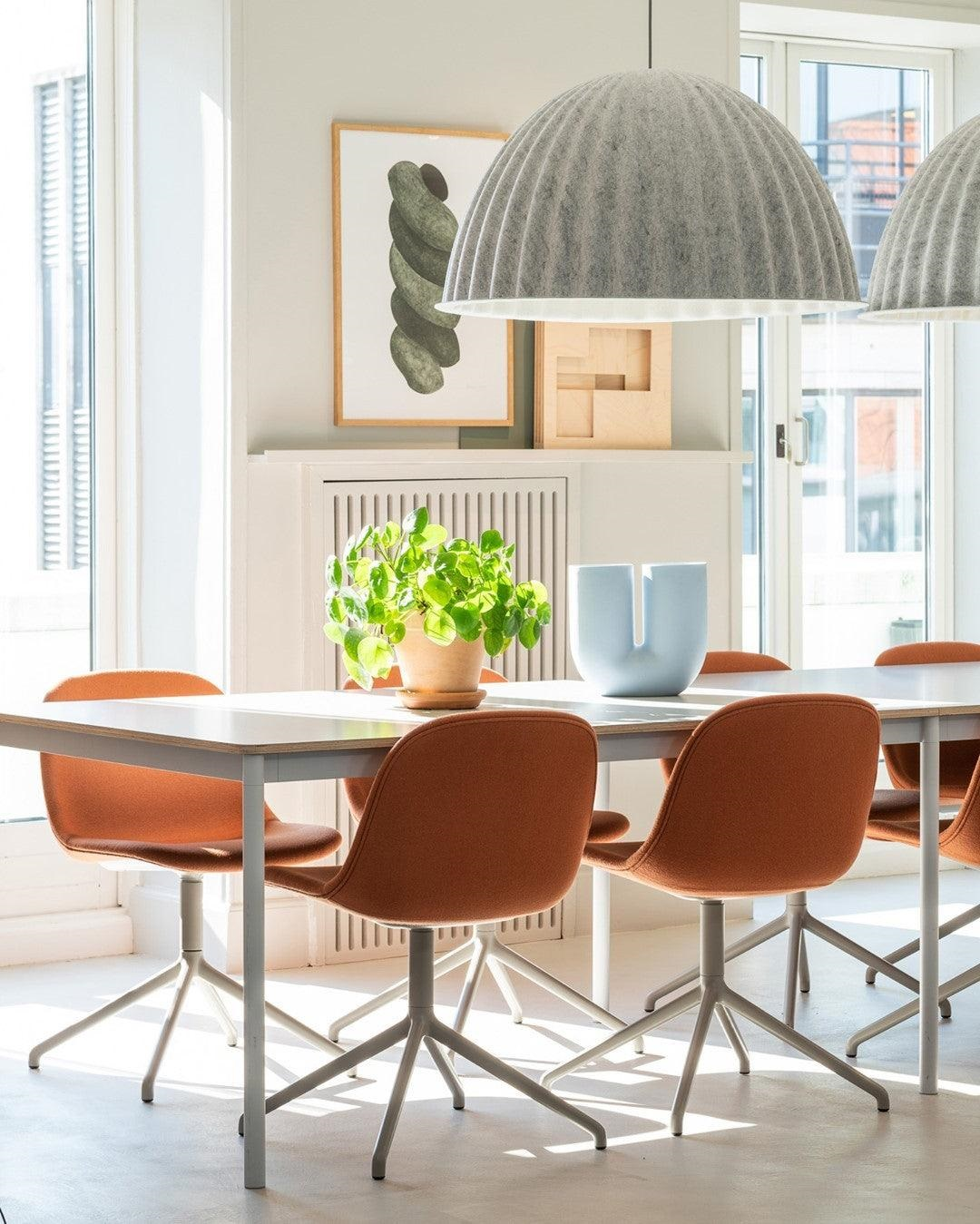 Dome Pendant Light | Felt & Metal | Black or Grey