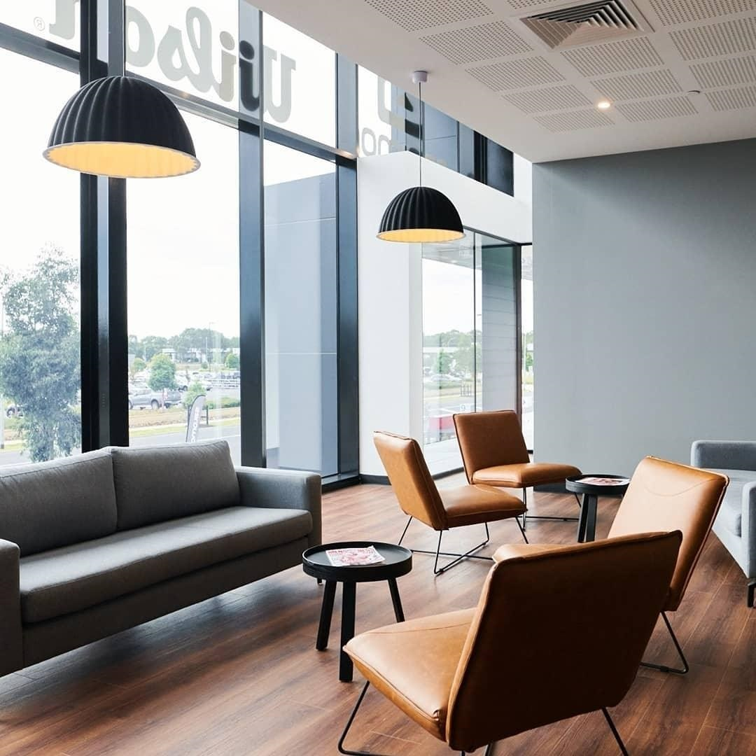Dome Pendant Light | Felt & Metal | Black or Grey