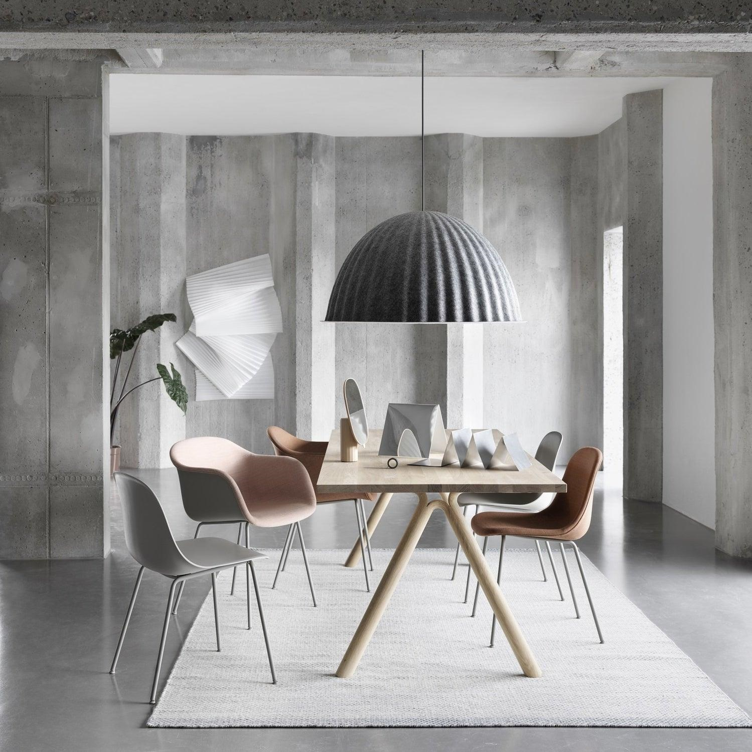 Dome Pendant Light | Felt & Metal | Black or Grey
