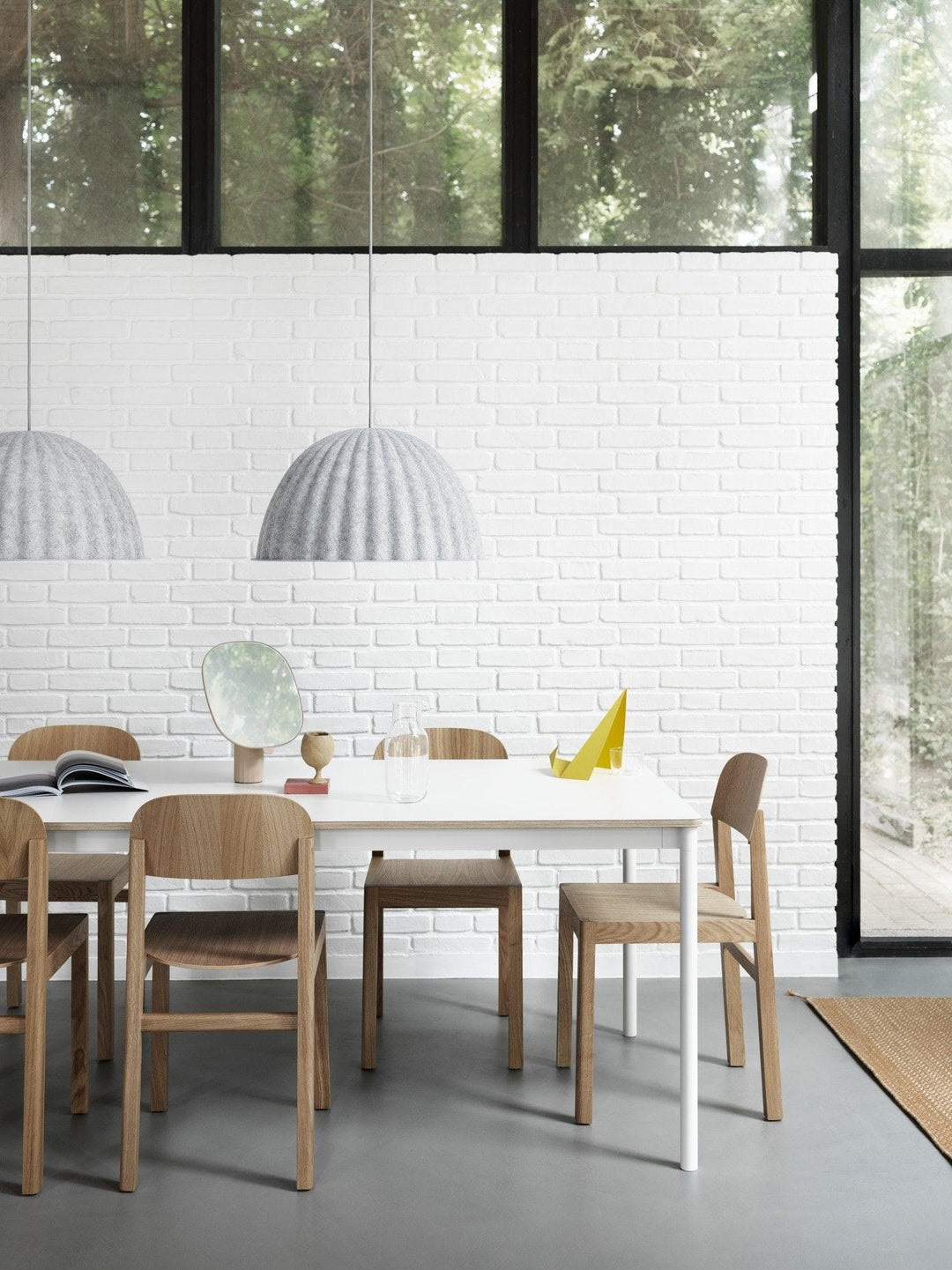 Dome Pendant Light | Felt & Metal | Black or Grey