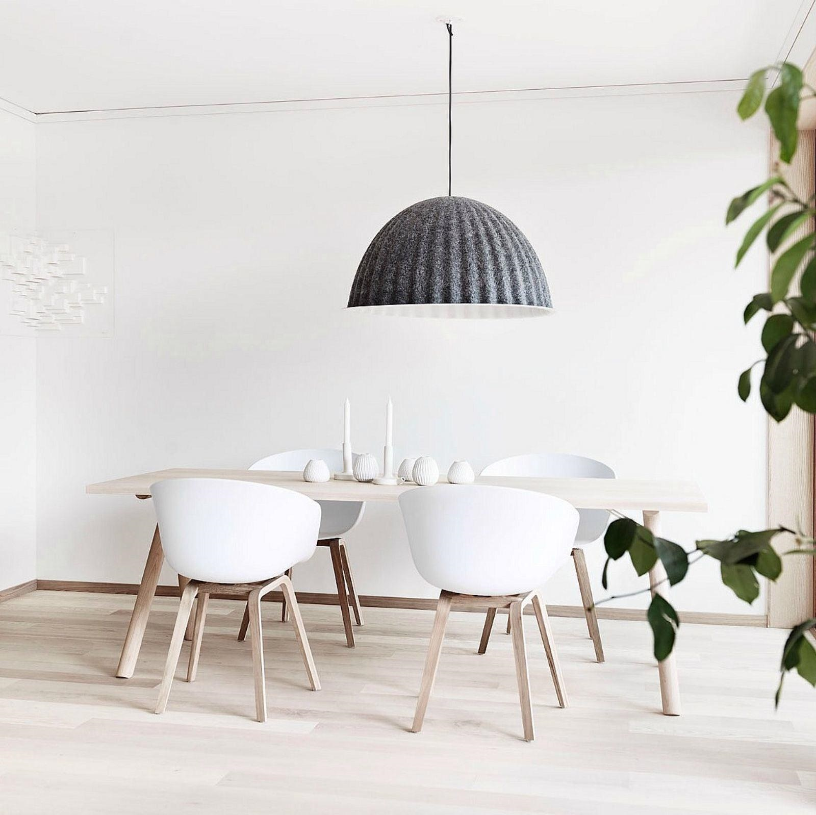 Dome Pendant Light | Felt & Metal | Black or Grey