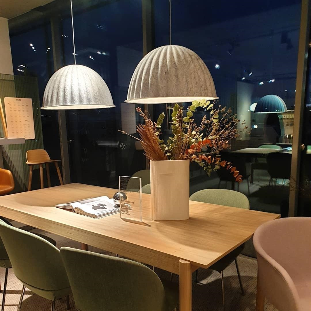 Dome Pendant Light | Felt & Metal | Black or Grey