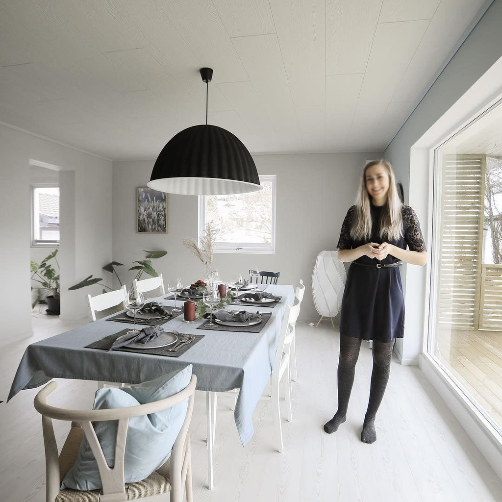 Dome Pendant Light | Felt & Metal | Black or Grey