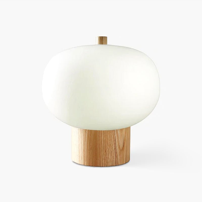 Ilargi Table Lamp | Hand-Blown Glass & Wood | Warm White LED