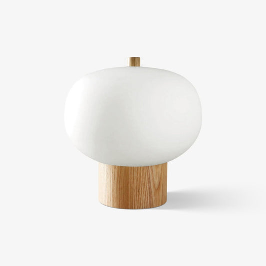 Ilargi Table Lamp | Hand-Blown Glass & Wood | Warm White LED