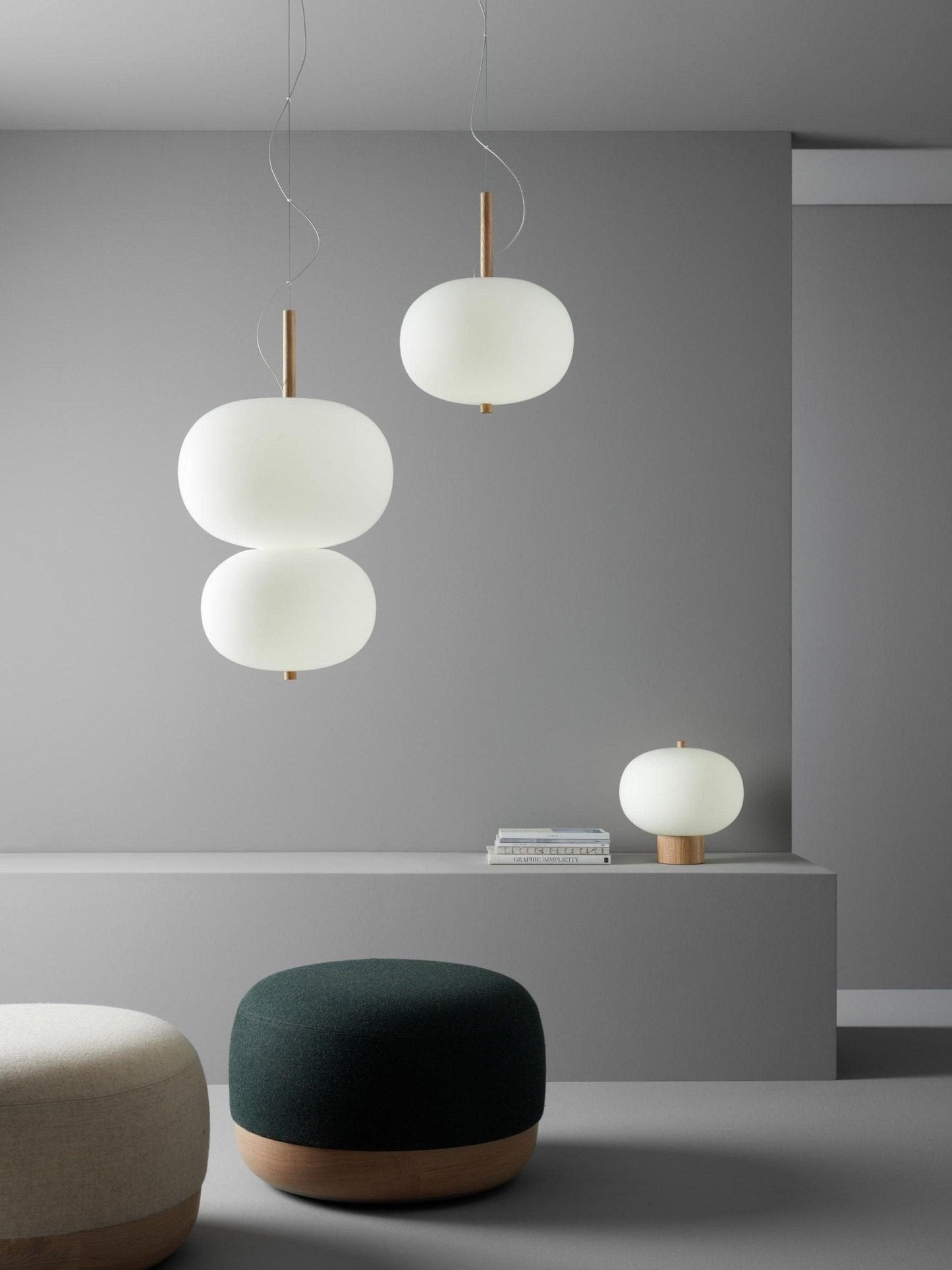 Ilargi Table Lamp | Hand-Blown Glass & Wood | Warm White LED