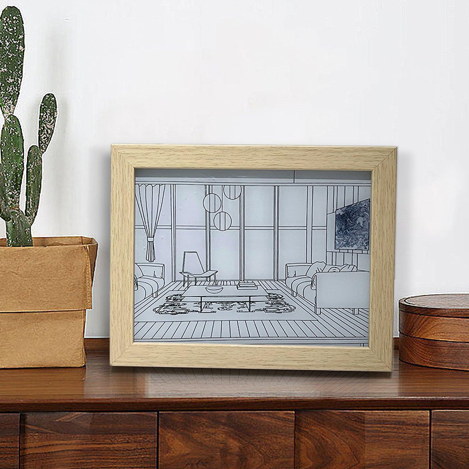 Illuminated Bedside Art Lamp | Wood & Acrylic | Warm, Neutral, Cool Light