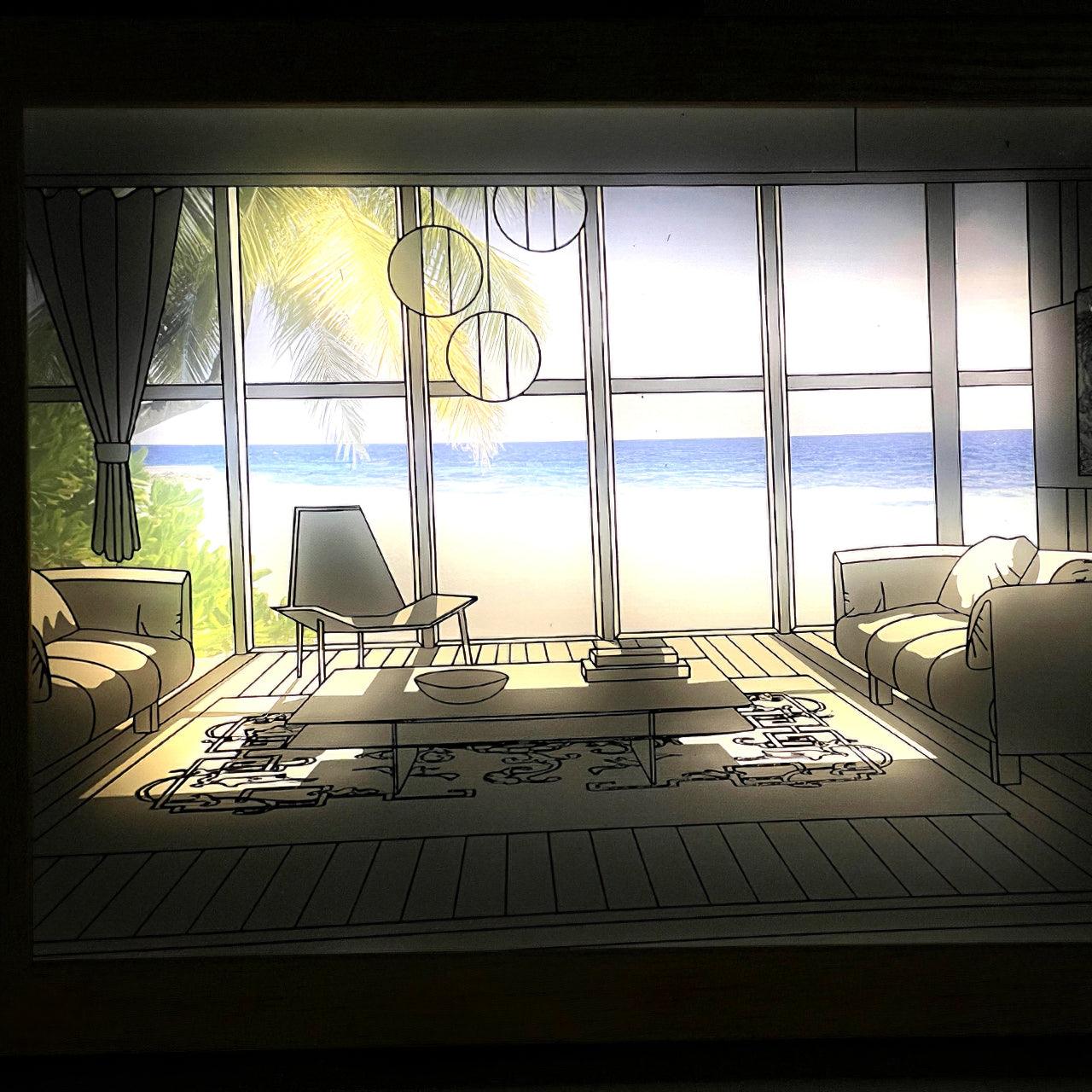 Illuminated Bedside Art Lamp | Wood & Acrylic | Warm, Neutral, Cool Light