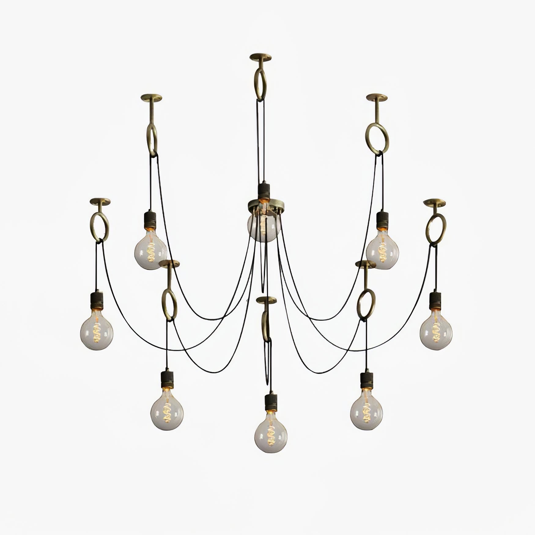 Industrial Spider Chandelier | Handcrafted Metal | Copper Finish | 3, 5, or 8 Heads