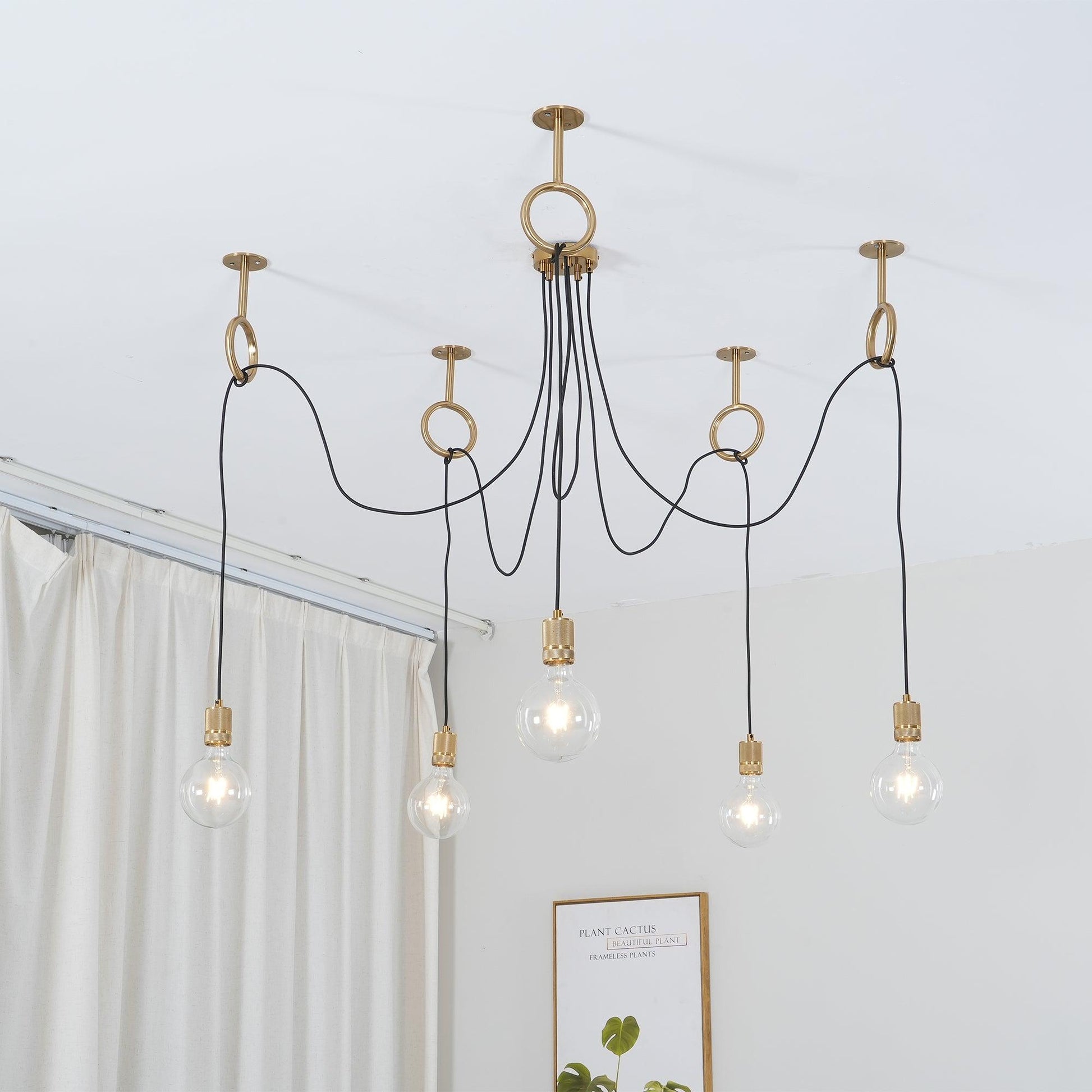 Industrial Spider Chandelier | Handcrafted Metal | Copper Finish | 3, 5, or 8 Heads