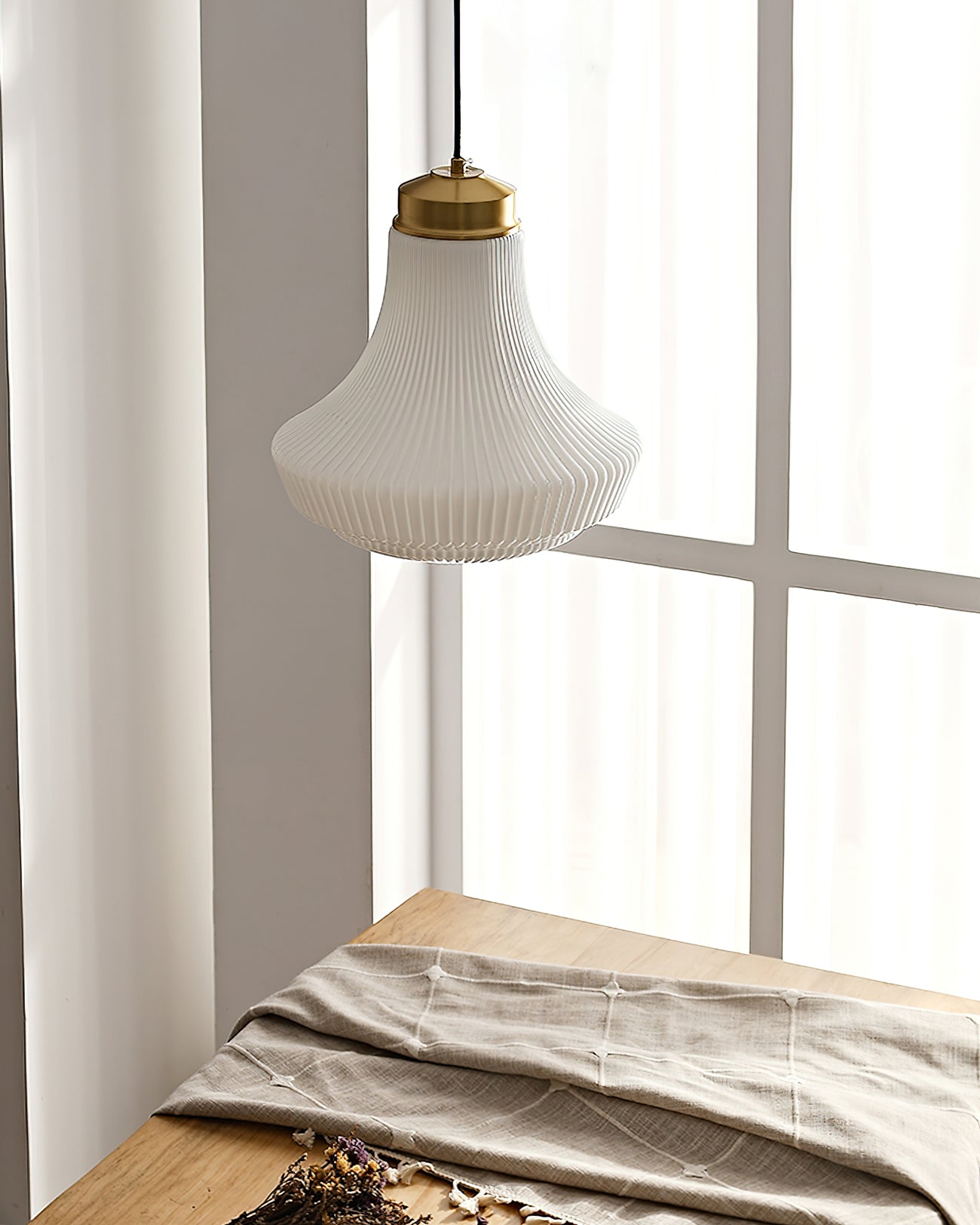 Ingalls Pendant Light | Brass & Glass | 30cm Diameter