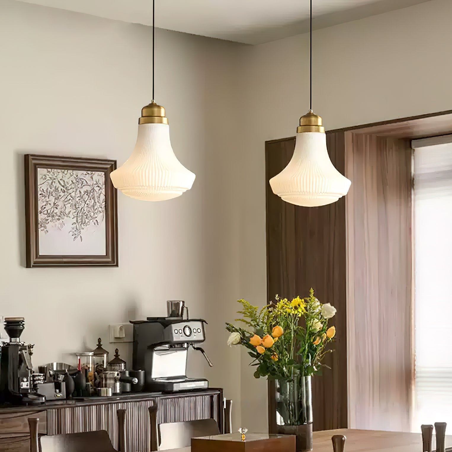 Ingalls Pendant Light | Brass & Glass | 30cm Diameter
