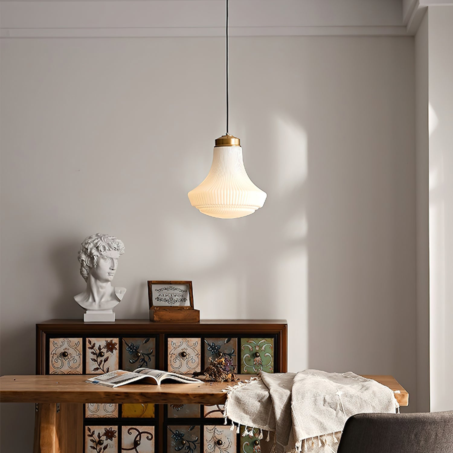 Ingalls Pendant Light | Brass & Glass | 30cm Diameter