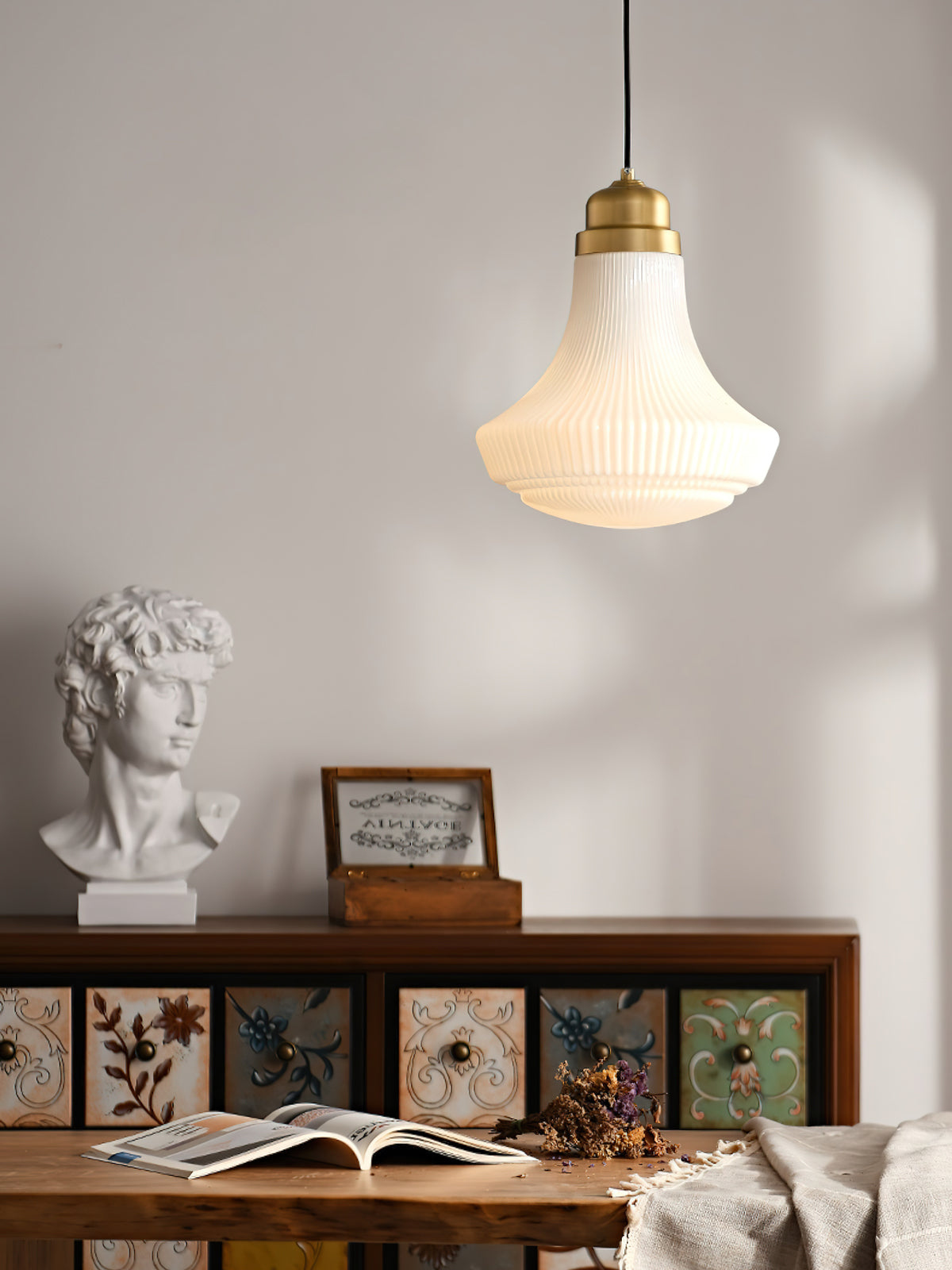 Ingalls Pendant Light | Brass & Glass | 30cm Diameter