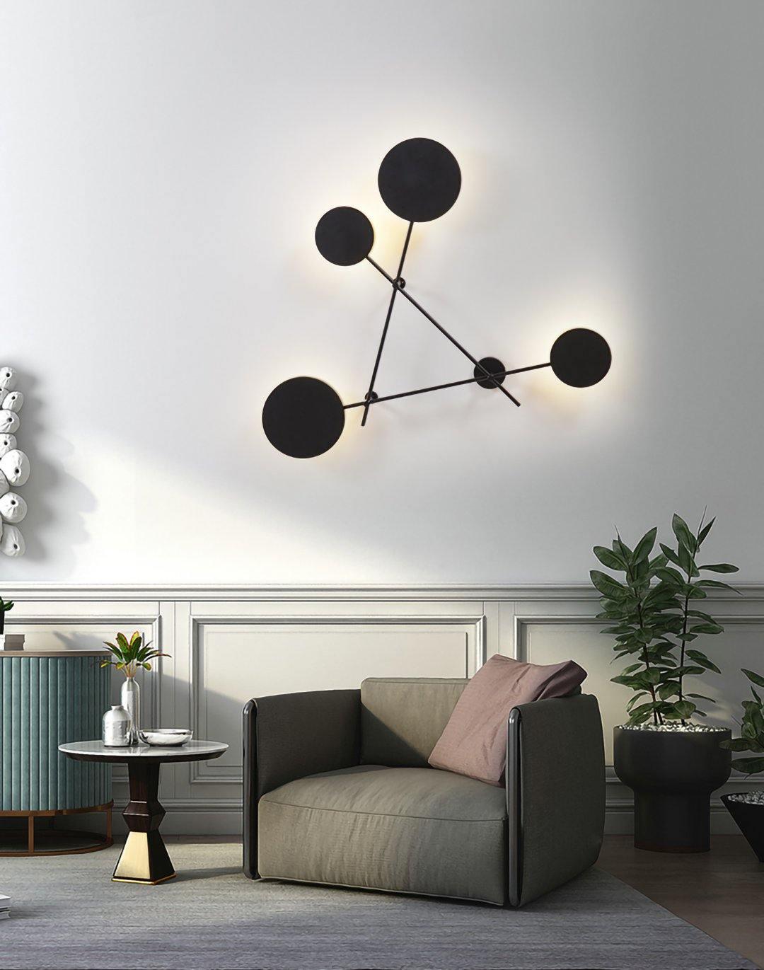 Lride Wall Lamp | Metal, Iron, Acrylic | Black, Gray + Black