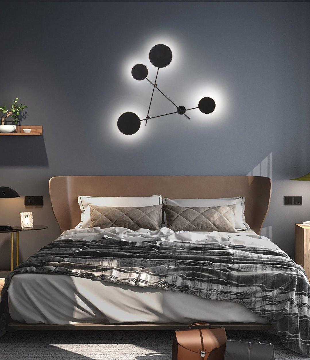 Lride Wall Lamp | Metal, Iron, Acrylic | Black, Gray + Black