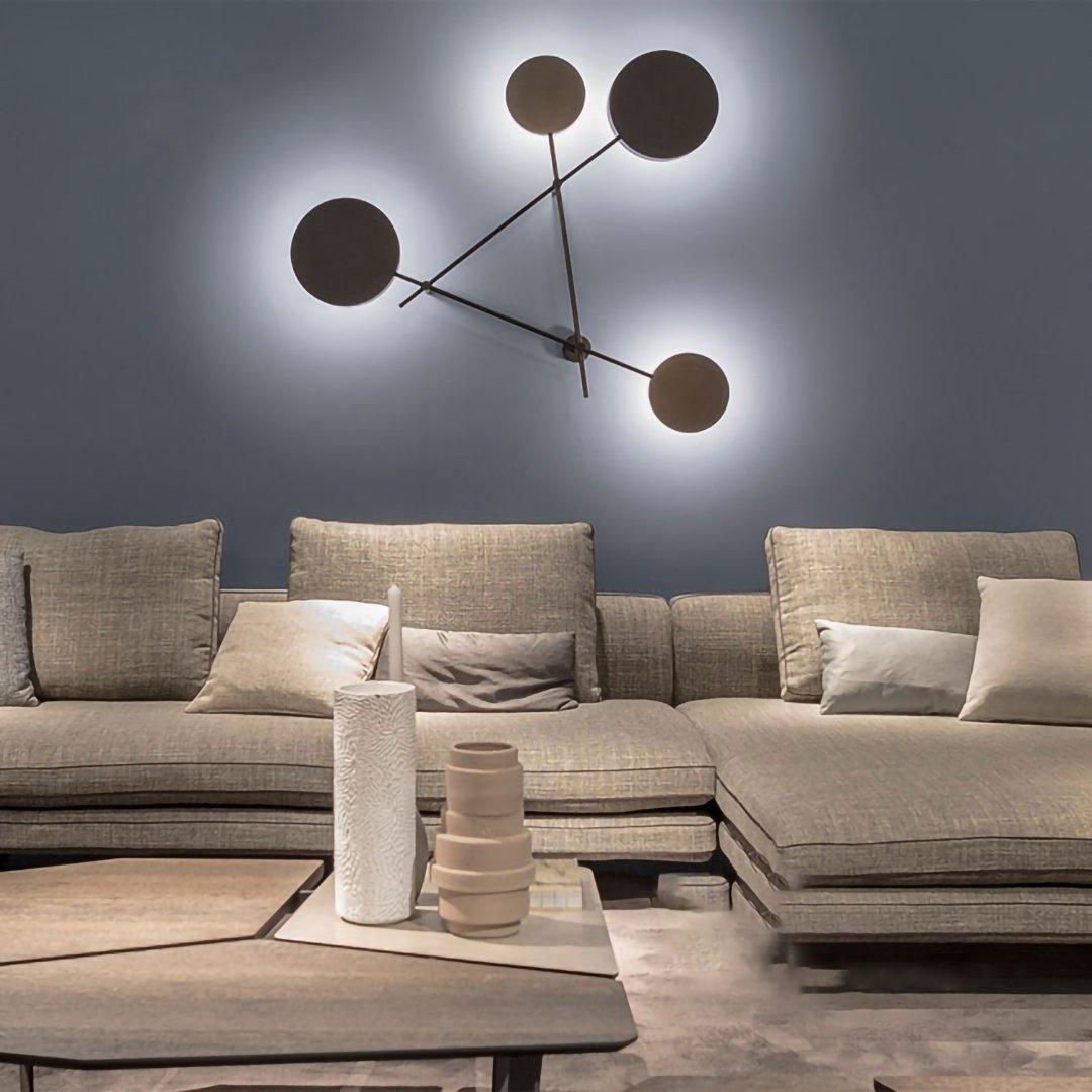 Lride Wall Lamp | Metal, Iron, Acrylic | Black, Gray + Black